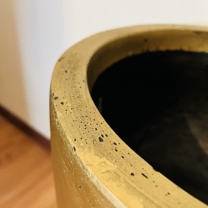 Wysoka  Złota Donica Ceramiczna Ecolite - Cygaro