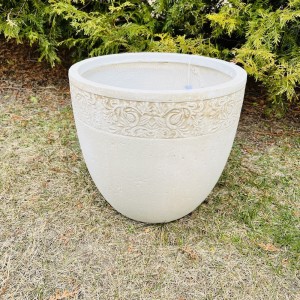 Piaskowa Donica Ceramiczna Ecolite - Okrągła z Reliefem